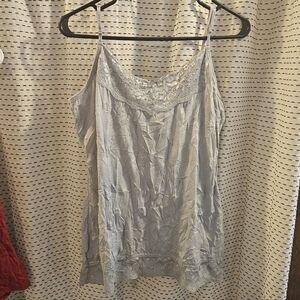 Maurices Light Gray Lace-Trim Satin Camisole